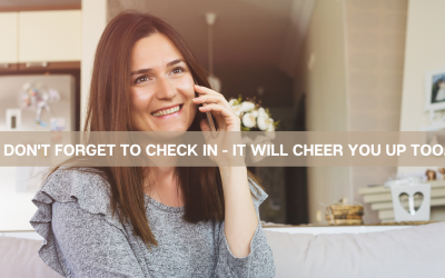 Don’t forget to check in – it will cheer you up too